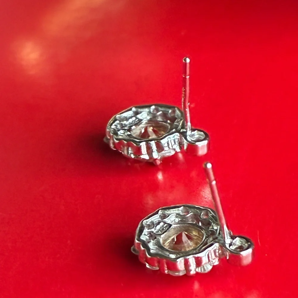 925 Silver Earrings,Elegant Silver and Gold Stud Earrings
